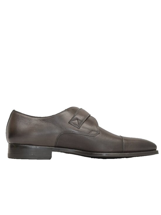 New! Magnanni Marco Monk Strap Cap Toe Loafer Leather Catalux Gray 8 25392 DD543 main image 5